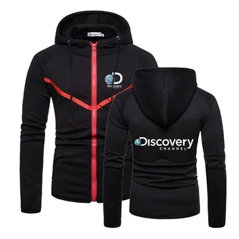 Discovery Channel Logo Yeni Erkekler Hoodies Ceket Polar Fermuarlı Ceket Spor Streetwear Eşofman Tişörtü Giyim Streetwear