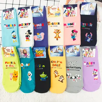 Disney Karikatür Mickey Minnie Baskılı Çorap Yeni Sevimli Çizgi Film Karakterleri Kısa Tüp Çorap Kızlar Tatlı Pamuk Çorap Kısa Çorap