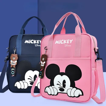 Disney Çok Fonksiyonlu Öğrenci Ders Çanta Karikatür Mickey okul sırt çantası Tote Çanta Çanta Belge Bookbag Kare Schoolbag