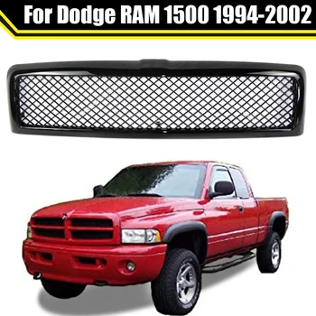 Dodge RAM 1500 1994-2002 için Yarış İzgaralar Dekorasyon Araba Ön Izgara Yarış İzgaralar ABS Parlak Siyah ayar kapağı Tampon Izgarası