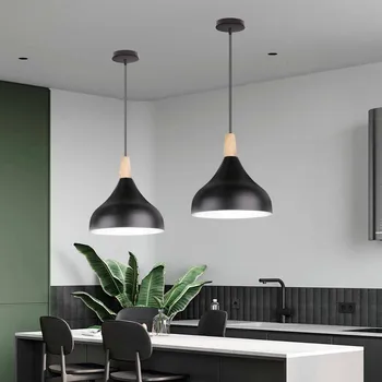 E27 Modern tavan ışıkları Nordic Minimalist ev dekorasyon avize Bar oturma odası yemek odası demir sanat avize