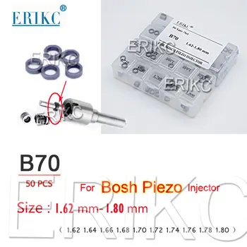 ERIKC 50 adet B70 Piezo Dizel Enjektör Yıkama Boyutu 1.62-1.80 mm Yakıt Enjeksiyon Shim Kitleri Farklı Türleri Bosch Piezo Enjeksiyon