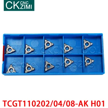 Ekler TCGT110202-AK H01 TCGT110204-AK H01TCGT110208-AK H01 karbür ınsert dönüm kesme aletleri Alüminyum Üstün kalite
