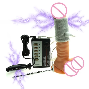 Elektrik Çarpması Darbe Anal Plug Üretral Kateter Anal Vibratör Penis Halkası Üretral Fiş Seks Oyuncak Erkekler için Masturbator Penis Kollu
