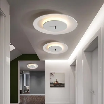 Enerji tasarrufu-Modern basit LED tavan ışıkları Nordic oturma odası çocuk odası yuvarlak tavan lambası yatak odası restoran kapalı