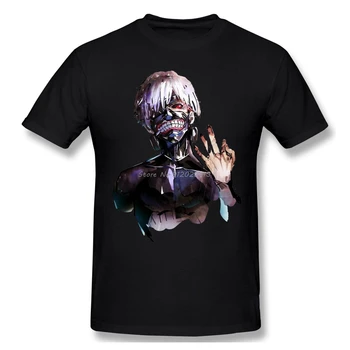 Erkek Giyim Tokyo Ghoul Korku Çizgi Roman T-Shirt Kaneki Korkutmak Tshirt Moda Kısa Kollu Tees Harajuku Streetwear