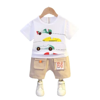 Erkek Giyim Yaz Bebek Kız Giysileri Çocuk T-shirt Şort 2 adet / takım Toddler Moda Rahat Kostüm Çocuklar Karikatür Eşofman