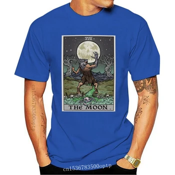 Erkek Giysileri Yeni Cadılar Bayramı Kurtadam Tarot Kartı T Shirt Ay Gotik Giyim Artı Boyutu Goth Tam Figürlü Tee Gömlek