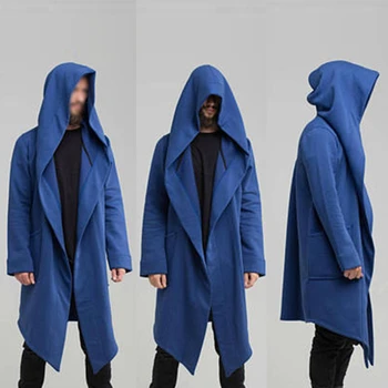 Erkek Kapşonlu Hırka Trençkot Streetwear Düz Renk Kapşonlu kapüşonlu rüzgarlık Sonbahar / kışlık ceketler Erkekler Trençkot 2023