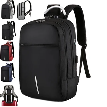 Erkek Sırt Çantaları 15.6 İnç Laptop Sırt Çantaları USB Şarj Büyük Koleji Okul Sırt Çantaları Seyahat Daypacks Mochila omuz çantaları
