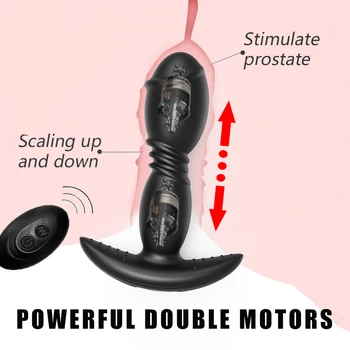 Erkekler Sokmak Vibratör Anal Plug Otomatik Teleskopik Kadın Vajina Stimülatörü Yapay Penis Kablosuz Uzaktan Kumanda Seks Oyuncakları Erkekler için