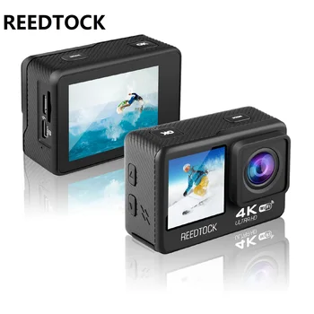 Eylem Kamera 4K 60FPS 24MP 2.0 Dokunmatik Çift Ekran EIS WiFi Su Geçirmez Uzaktan Kumanda 4X Zoom Kask Spor Video Kaydedici