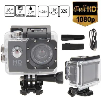 Eylem Kamera Full HD 1080P Sualtı Su Geçirmez Spor Kameralar 2.0 İnç Kamera Spor DV Kamera Gitmek İçin Araba HD Kamera Pro Hakiki