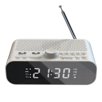 FM saatli radyo Bluetooth Akışı İle Oyun LED Ekran çift alarmlı saat Saat 1500mAh Hi-Fi Hoparlör Woofer Ünitesi