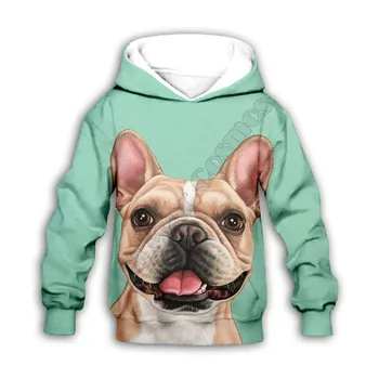 Fransız Bulldog 3d baskılı Hoodies aile takım elbise tshirt fermuar Kazak Çocuk Takım Elbise Komik Kazak Eşofman / Pantolon Şort 02