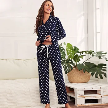 Gece Takım Elbise Kadın Pijama Seti Pamuk Bayanlar Pijama Pijama Kadınlar için İki Parçalı Pijama Ev Giysileri Ev Giyim Kıyafeti