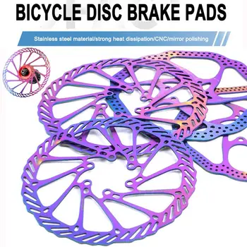 Gökkuşağı Renkli Paslanmaz Çelik Bisiklet disk fren Hafif Merkez Hattı Rotorlar 6 Cıvata Bisiklet Aksesuarları MTB İçin
