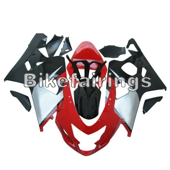 Gümüş Kırmızı ve Siyah Düşürür kaporta kiti +klozet kapağı Suzuki GSXR600 GSXR750 K1 2000 2001 2002 2003 ABS Motosiklet Cowlings