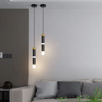 Iskandinav Bar restoran yemek odası mutfak asılı ışık Modern uzun tüp LED kolye ışık yatak odası başucu kolye lamba