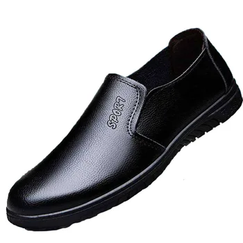 J31 deri ayakkabı erkek Yeni Sonbahar erkek İş İngiliz Tarzı Rahat Deri Kore Moda Slip-on sürüş ayakkabısı iş ayakkabısı