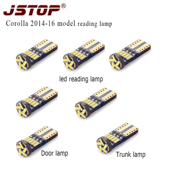 JSTOP 7 adet / takım yüksek kaliteli LED araba okuma lambası T10 ışıkları led 12V T10 W5W lamba ampuller 6000k 4014smd wy5w lamba LED okuma ışığı