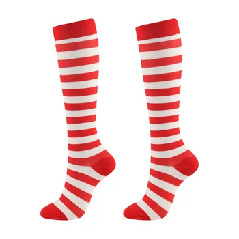 Jartiyer Çorap Erkekler Ve Kadınlar varis çorabı Buzağı Diz Yüksek Karikatür Noel Baskı 3D Çorap Sıcak Seti 4 Noel Çorap