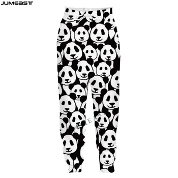 Jumeast Erkekler Kadınlar 3D Büyük Boy Erkek Kadın Streetwear Hayvan Panda Rahat Uzun pantolon spor kazak Uzunluğu Sweatpants Pantolon