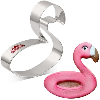 KENIAO Flamingo Şamandıra kurabiye kesici Çocuklar için-9.7 CM - Yaz Bisküvi Fondan Pasta ekmek kalıbı-Paslanmaz Çelik