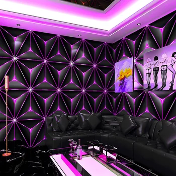 KTV Duvar Kağıdı Karaoke Flaş duvar bezi 3D Yansıtıcı Özel Bar Kişiselleştirilmiş Yaratıcı Koridor Arka Plan Duvar Kağıdı Parede 3d