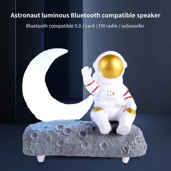 Kablosuz hoparlör ay ışığı astronot ABS Bluetooth uyumlu 5.0 HiFi Stereo Ses kutusu Hediyeler için