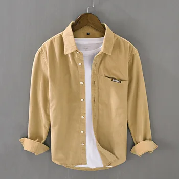 Kadife Uzun Kollu Gömlek Erkekler için %100 % Saf Pamuk Artı Boyutu Rahat Casual Düğme Gömlek 2022 Erkekler Moda Gevşek Giyim