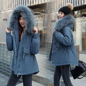 Kadın Kış Kalınlaşmak Kirpi Ceket Sıcak Ceket Kürk Çıkarılabilir Hood ile dış giyim parka 2022 İlkbahar Sonbahar Kış