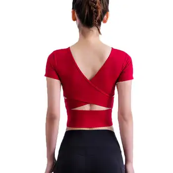 Kadın Yoga Gömlek Sutyen Falsies kadın Seksi Spor Spor Kırpma Koşu Gömlek Spor egzersiz kıyafetleri Tankı Üstleri Tee Spor 0
