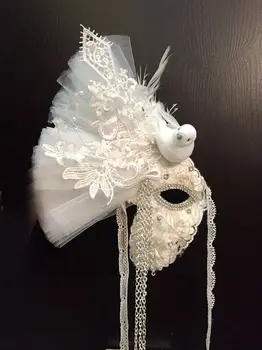 Kadın maskesi Venedik maskeli balo Sevgililer balo parti topu seksi dantel kuş çiçek tek göz maskeleri
