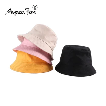 Kadınlar Basit Kova Şapka Katı Şeker Renkler Japon Tarzı güneş şapkası Açık Erkekler Plaj Kapaklar Unisex Balıkçı Şapka Hip Hop Kadın Kap