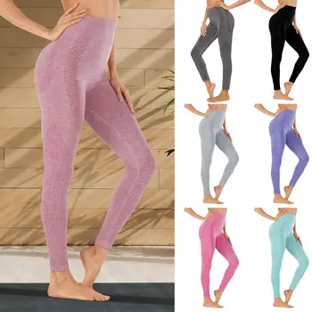 Kadınlar Dikişsiz Tayt Pantolon Yüksek Belli Egzersiz Spor Ganimet Popo Kaldırma Pantolon Tayt Kadın Koşu Noel Giysileri
