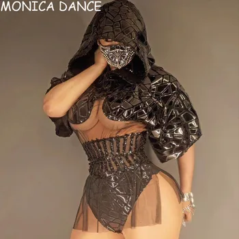 Kadınlar Seksi Siyah Sequins Şal Şort Kemer Kıyafet Kadın Dansçı DS Rock Grubu Gösterisi Giyim Balo Parti Yansıtıcı Yenilik Kıyafet