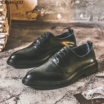 Kahverengi Oxford erkek ayakkabısı Deri İtalya erkek resmi ayakkabı Erkekler Lüks Tasarımcı Düğün Ayakkabı Erkekler için 2022 Chaussure Homme Zapatos