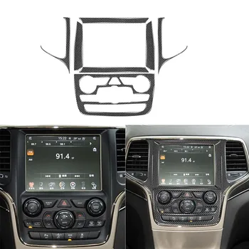 Karbon Fiber GPS Navigasyon Paneli Kapak Trim İçin Jeep Grand Cherokee 2014-2017