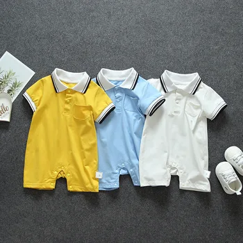 Karikatür Polo Spor t-shirt Çocuk Emekleme Takım Elbise Pamuk Kız Bebek Tulum Sleepsuit yeni doğan bebek giysileri bebek kostüm 0-18 ay