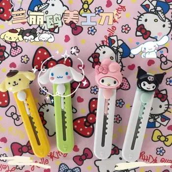 Kawaii Sanrio Karikatür Sanat Bıçak Sevimli Mini Taşınabilir Kağıt Bıçak Express Kutusu Açacağı Cinnamoroll Yaratıcı Kırtasiye noel hediyesi