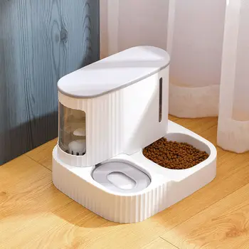 Kedi maması dağıtıcı ıslak kuru ayırma 3L kedi maması Kase 850ML Su Şişesi büyük kapasiteli otomatik kedi besleyici kase Pet Malzemeleri