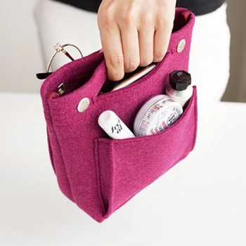 Keçe Seyahat Organizatör Ekle makyaj çantası Kadın Çanta Çanta Büyük çanta Makyaj Çantaları Kozmetik Çantası Güzellik Kadın Tote