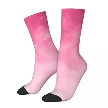 Komik Çılgın Çorap Erkekler için Pembe Çiçek Hip Hop Harajuku Degrade Renkli Mutlu Kaliteli Desen Baskılı Erkek Ekip Çorap Yenilik hediye