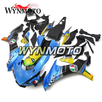 Komple Kaporta Kiti Yamaha YZF1000 2015-2016 R1 Yıl 15 16 Enjeksiyon ABS Plastik Kaporta Çerçeveleri Gökyüzü Mavi Sarı Cowlings