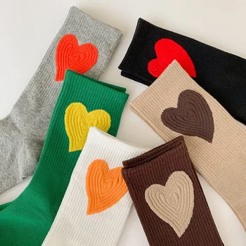 Koreli erkek ve kadın pamuklu çorap komik çoraplar Aşk pamuklu çorap Moda Harajuku Japon ve Kore kolej tasarlanmış çorap