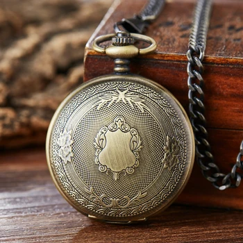 Kraliyet Altın Kalkan Taç Desen Kuvars cep saati En Lüks Kolye Kolye Zinciri Steampunk Saat Koleksiyon Takı Hediyeler