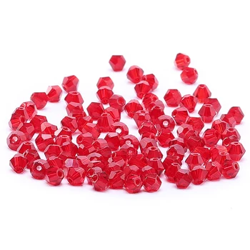 Kırmızı Avusturyalı Glamour kristal boncuklar 100 adet 4mm Avusturya Kristal Bicone Boncuk 5301 Gevşek ara boncuk Boncuk Aksesuarları S-18