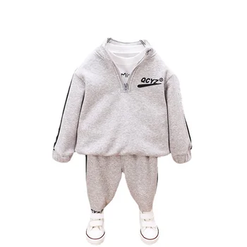 Kış Çocuk Moda Giyim Bebek Erkek Kalın Sıcak Ceket Pantolon 2 adet / takım Çocuklar Bebek Kız Kostüm Toddler Pamuk Spor