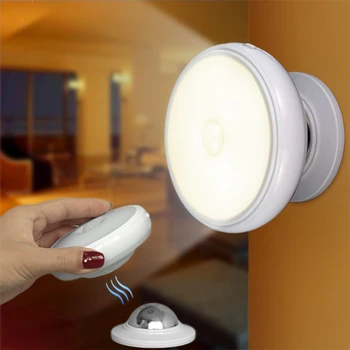 LED Gece Lambası 360 Derece Dönen Şarj Edilebilir Gece Lambası Hareket Sensörü Güvenlik Duvarı yatak odası için lamba Merdiven Mutfak Tuvalet